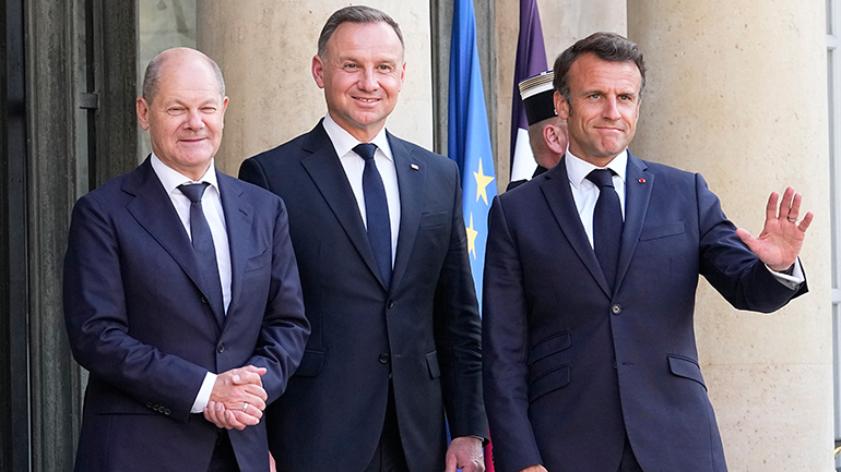 Μακρόν, Σολτς και Ντούντα συζήτησαν στο Παρίσι για το ουκρανικό